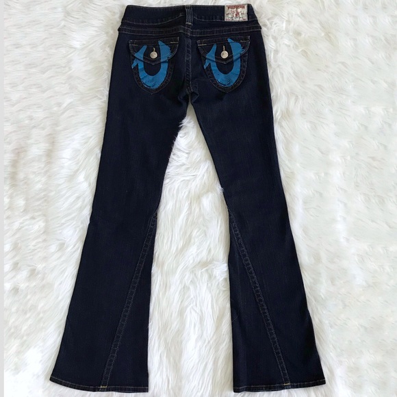 True religion jeans Joey blue foil pockets size 28 - Picture 3 of 8
